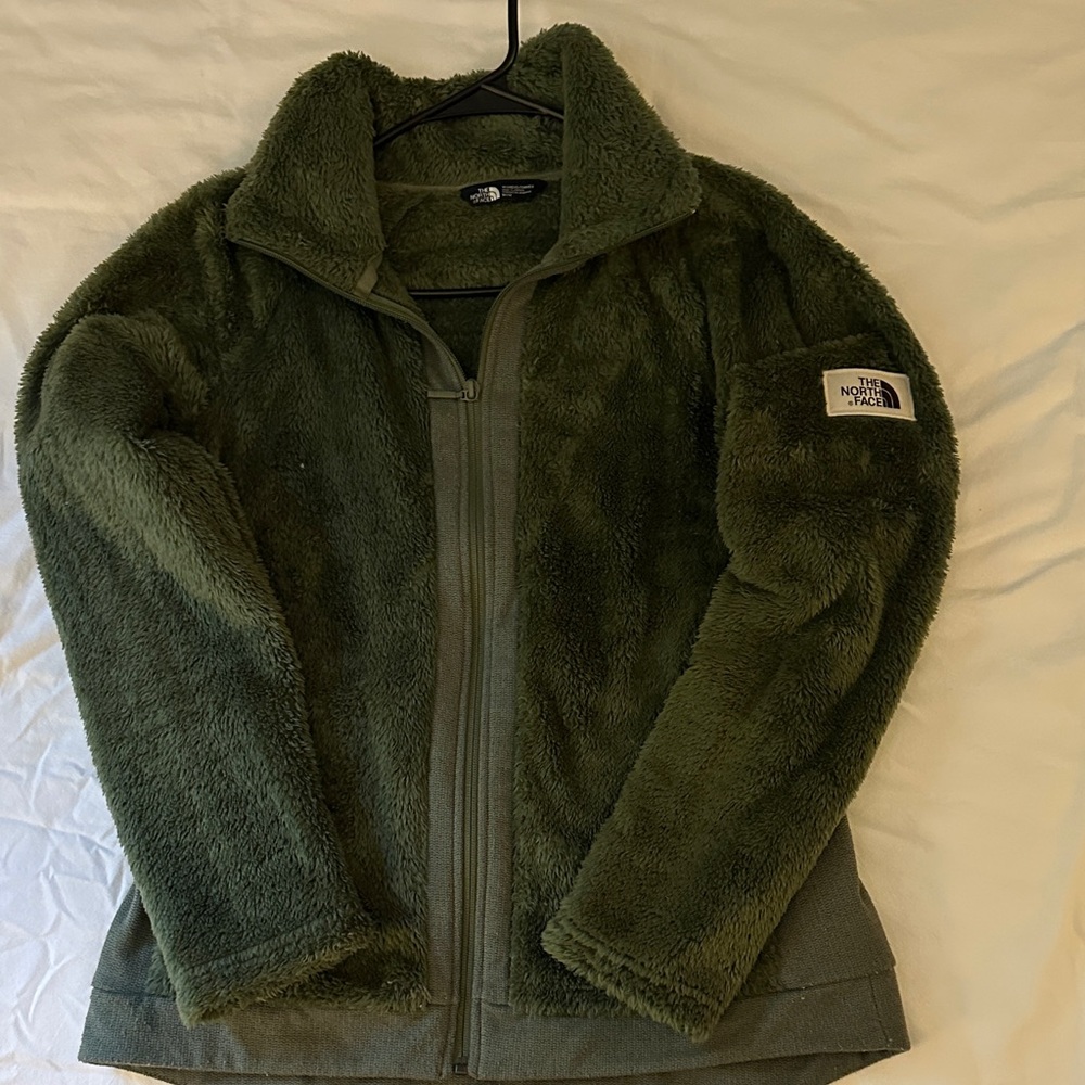 The North Face Dark Olive Green Sherpa Fleece Jacket